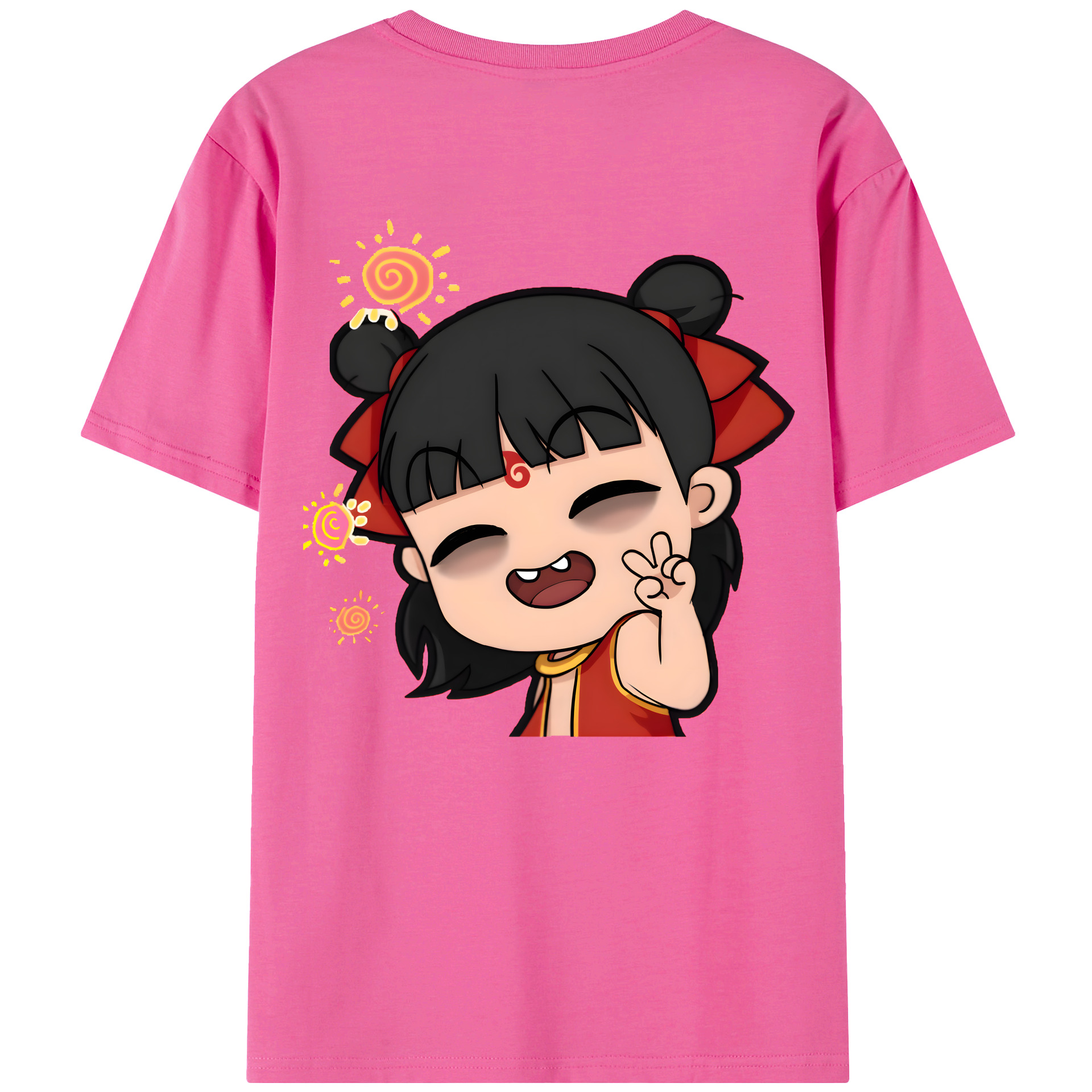 （画像用） Ne Zha 2 ナタ 魔童の大暴れ レディース半袖Tシャツ(バックプリント)
